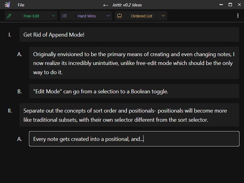 Jottlr Free Edit Mode